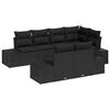vidaXL Gartensofa-set mit Speicher 7 pcs Schwarz Poly-Rattan