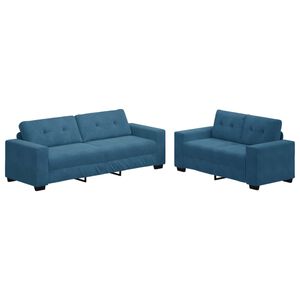 vidaXL Sofa 2 Stk. Blau Samt