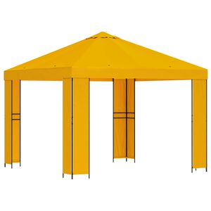 vidaXL Pavillon 3 x 3 m Gelb Polyester und Stahl 190 gsm