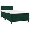vidaXL Boxspringbett mit Matratze Dunkelgr&uuml;n 100x200 cm Samt