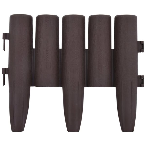 vidaXL Rasenkanten 36 Stk. Braun 10 m PP