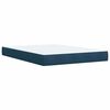 vidaXL Boxspringbett mit Matratze Blau 140x190 cm Samt