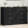 vidaXL Sideboards 2 Stk. Schwarz 60x39x80 cm Holzwerkstoff