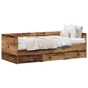vidaXL Tagesbett mit Kopfteil Altholz 90 x 200 cm Holzwerkstoff
