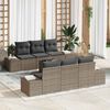 vidaXL Garten-Sofa-Set mit Kissen mit Speicher 8 pcs Grau Poly-Rattan