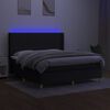 vidaXL Boxspringbett mit Matratze & LED Schwarz 160x200 cm Stoff