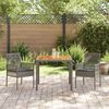 vidaXL Garten Essgruppe 3 pcs Grau Poly-Rattan