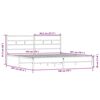 vidaXL Metallbett ohne Matratze Sonoma-Eiche 193x203 cm