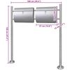Doppelter Briefkasten aus Edelstahl mit St&auml;nder