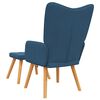 vidaXL Relaxsessel mit Hocker Blau Stoff