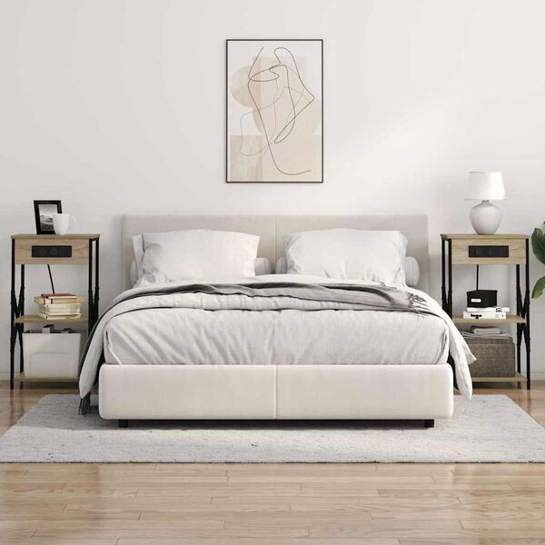 vidaXL Nachttisch 2 pcs Sonoma-Eiche 41 x 31 x 76 cm Holzwerkstoff