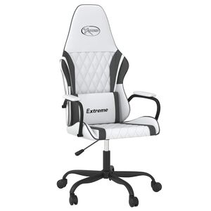 vidaXL Gaming-Stuhl Wei&szlig; und Schwarz Kunstleder