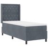 vidaXL Boxspringbett mit Matratze mit LED Dunkelgrau 80 x 200 cm Samt
