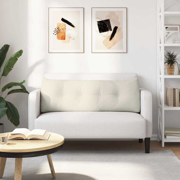 vidaXL R&uuml;ckenkissen Creme 140 x 24 x 50 cm Samt