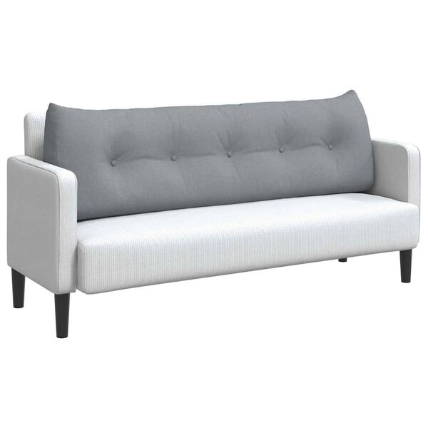 vidaXL R&uuml;cken Kissen Hellgrau 160 x 24 x 50 cm Stoff