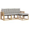 vidaXL Outdoor-Sofagarnitur mit Kissen 4 pcs Wei&szlig; und Hellgrau