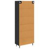 vidaXL Highboard 2 pcs Schwarz Eichen-Optik Engineered Wood und Glas