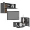 vidaXL 4-tlg. TV-Schrank-Set Hochglanz-Grau Holzwerkstoff