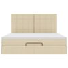 vidaXL Ottoman-Bett mit Matratze Creme 160x200 cm Stoff