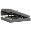 vidaXL LED-Speicherbett mit Matratze Dunkelgrau 200 x 200 cm Stoff