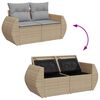 vidaXL Garten-Sofa-Set mit Kissen 9 pcs Beige und Hellgrau