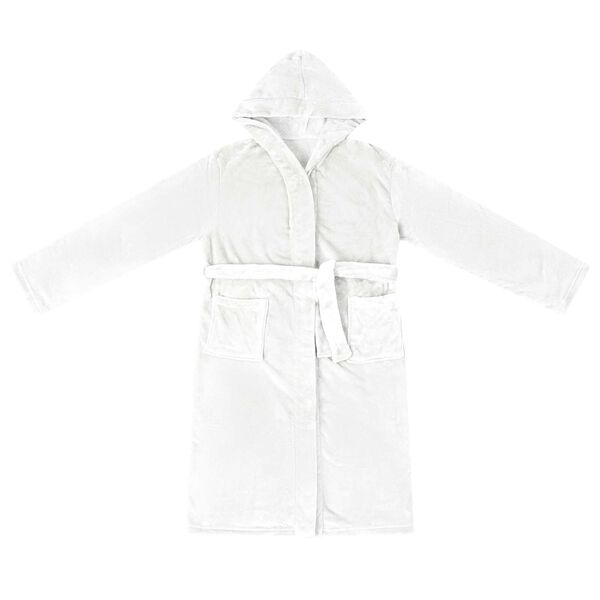 vidaXL Bademantel Hoodie Wei&szlig; XL Flanell