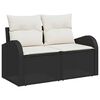 vidaXL Garten-Sofa-Set mit Kissen mit Kissen 12 pcs Schwarz und Creme