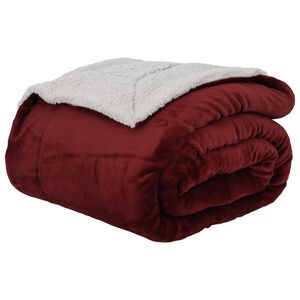 vidaXL &Uuml;berwurfdecke Bordeauxrot 130 x 150 cm 1 Fleece