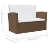 vidaXL 16-tlg. Garten-Lounge-Set mit Kissen Poly-Rattan Braun