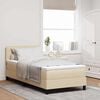 vidaXL Boxspringbett mit Matratze mit LED Creme 80 x 200 cm Stoff