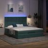 vidaXL Ottoman-Bett mit Matratzen & LEDs Dunkelgrün 180x200 cm Samt