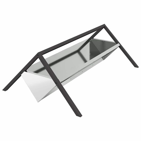 vidaXL Futtertr&ouml;ge f&uuml;r Nutztiere Silber 111 x 76 x 38 cm
