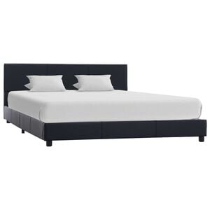 vidaXL Bettgestell Schwarz Kunstleder 120x200 cm