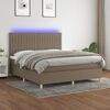 vidaXL Boxspringbett mit Matratze & LED Taupe 180x200 cm Stoff