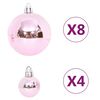 vidaXL 65-tlg. Weihnachtskugel-Set Rosa / Rot / Weiß