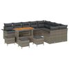 vidaXL Gartensofa-set mit Kissen 13 pcs Grau Poly-Rattan
