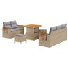 vidaXL Gartensofa-set 8 pcs Beige Poly-Rattan