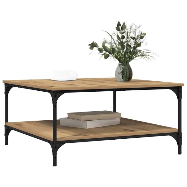 vidaXL Couchtisch Artisan-Eiche 80 x 80 x 40 cm Holzwerkstoff