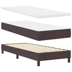 vidaXL Boxspringbett mit Matratze Dunkelbraun 80 x 200 cm Stoff