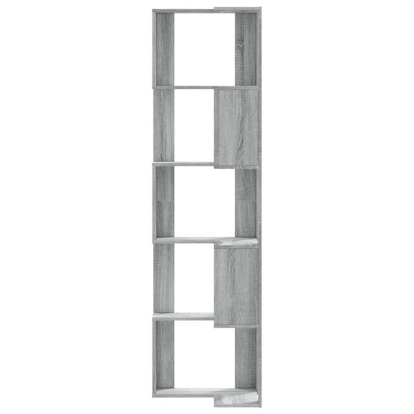 vidaXL B&uuml;cherregal 5 B&ouml;den Grau Sonoma 50x50x179 cm Holzwerkstoff
