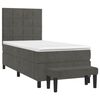 vidaXL Boxspringbett mit Matratze Dunkelgrau 80x200 cm Samt