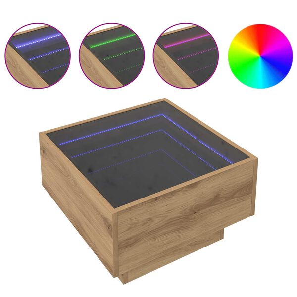 vidaXL Couchtisch Artisan-Eiche 50 x 50 x 30 cm Holzwerkstoff