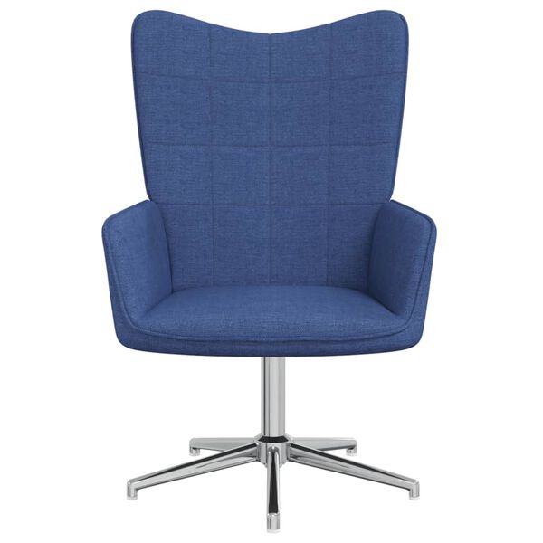 vidaXL Relaxsessel mit Hocker Blau Stoff