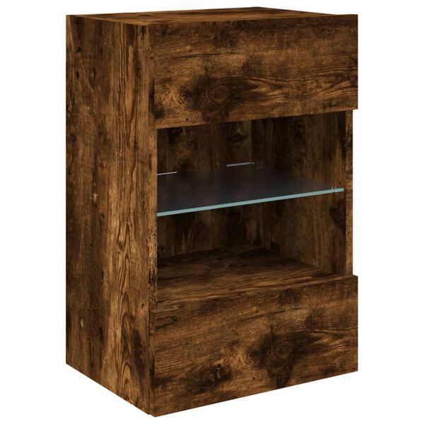 vidaXL TV-Wandschrank mit LED-Leuchten R&auml;uchereiche 40x30x60,5 cm