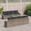 vidaXL Sofa Set mit Kissen mit Kissen 9 pcs Grau Poly Rattan