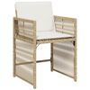 vidaXL 17-tlg. Garten-Essgruppe mit Kissen Beige Poly Rattan