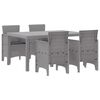 vidaXL Garten Essgruppe 5 pcs Hellgrau Polt Rattan