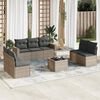vidaXL 8-tlg. Garten-Sofagarnitur mit Kissen Grau Poly Rattan