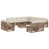 vidaXL Gartensofa-set Verstellbar 14 pcs Beige Poly-Rattan