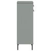 vidaXL Schuhschrank OSLO mit Metallbeinen Grau Massivholz Kiefer